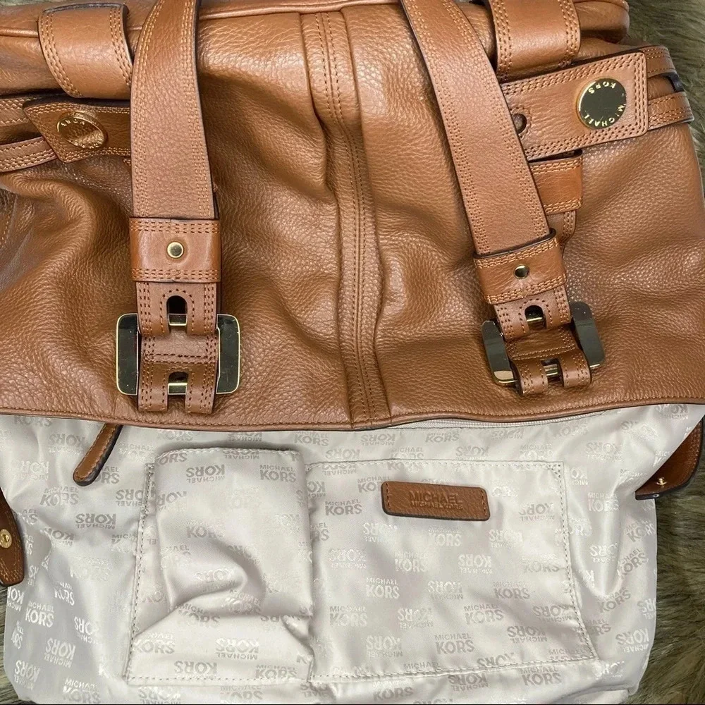 Michael Kors Pebbled Leather Harness Grab Bag